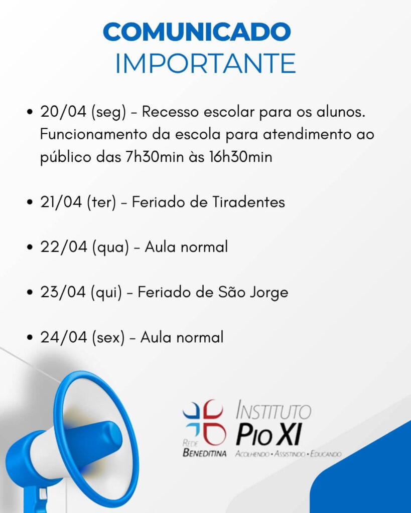 recesso-instituto-pio-xi-abril-2026